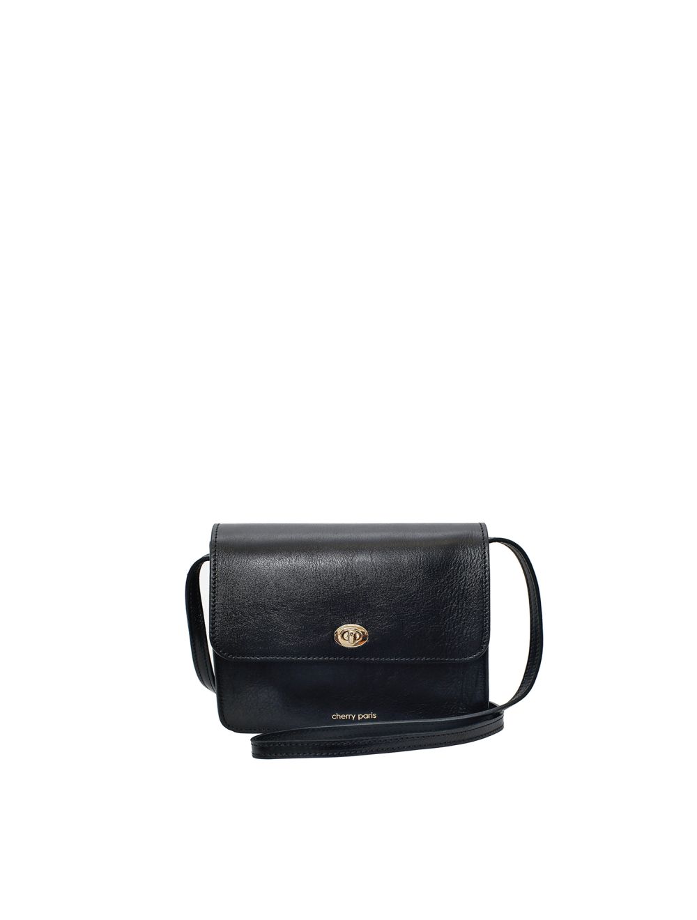 tom&eva Sac besace en cuir de vachette collet HELOISE 4010-Black