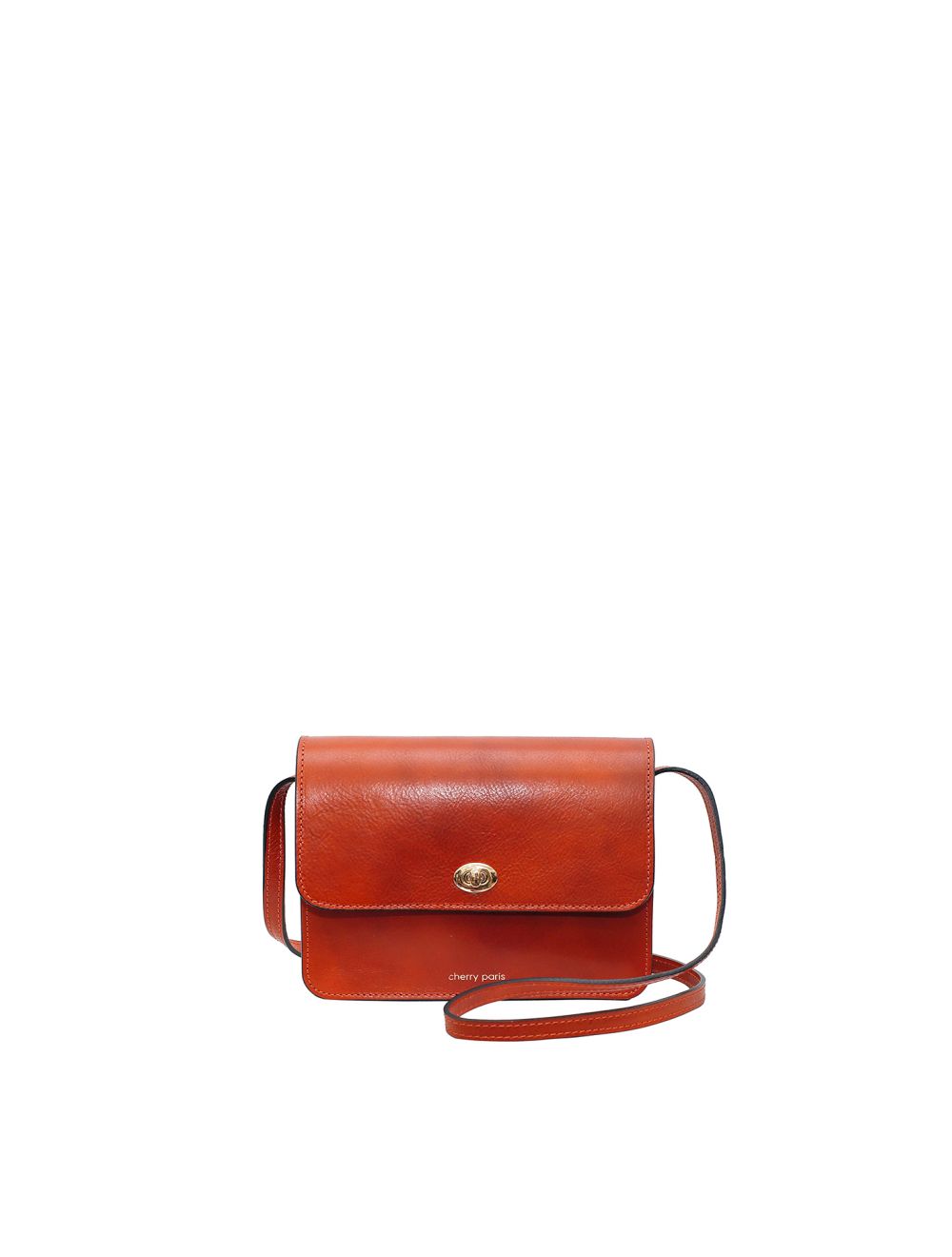 tom&eva Sac besace en cuir de vachette collet HELOISE 4010-Camel