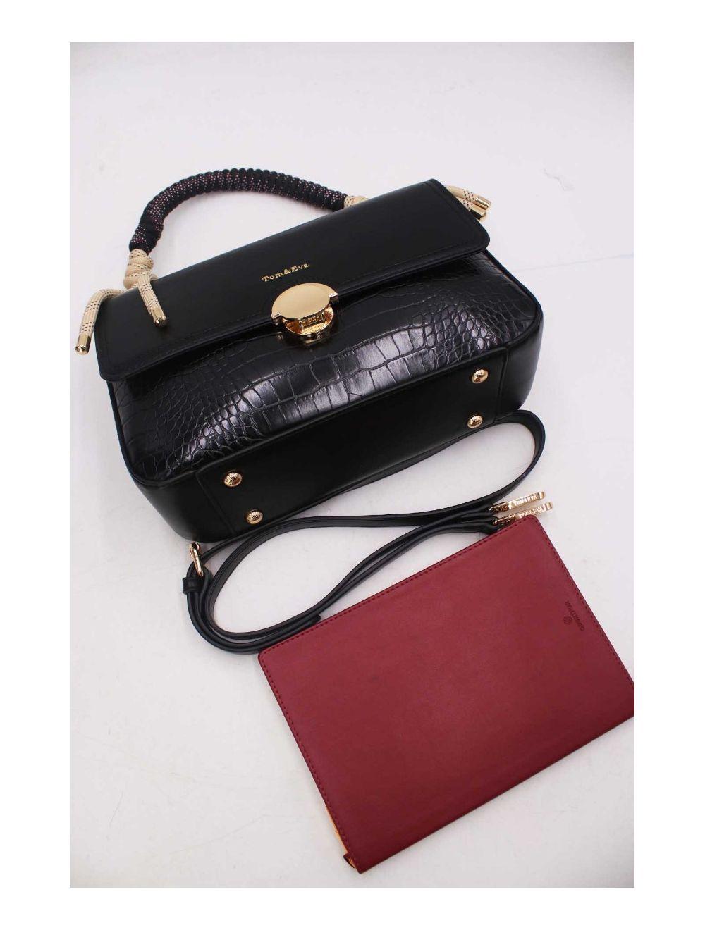 Tom&eva Sac Besace Femme à Anse Cordes 24B-6030-Noir