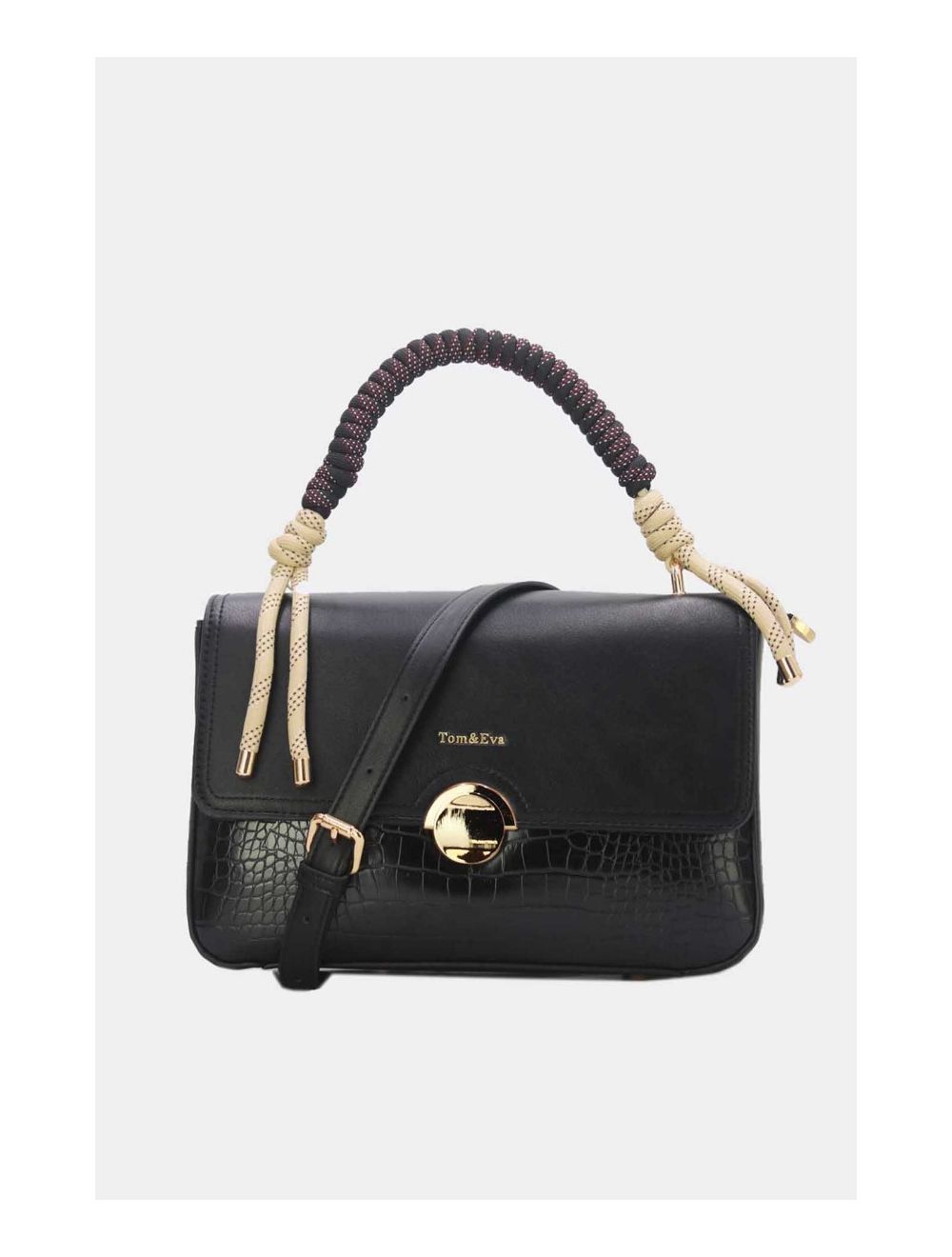 tom&eva Sac Besace Femme à Anse Cordes 24B-6030-Noir