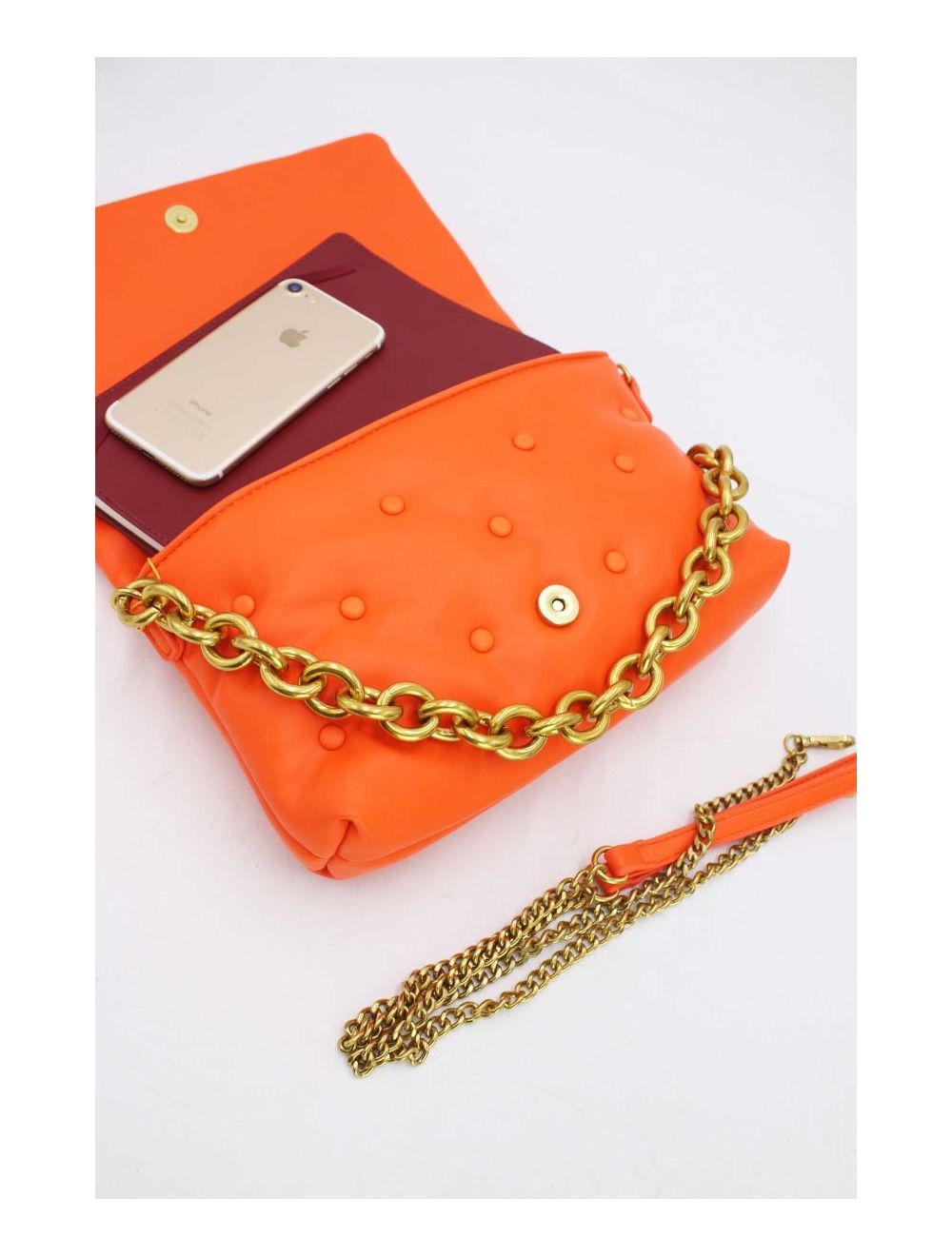 Tom&eva Sac Besace Matelassé Avec Boutons 21P-5171-Orange