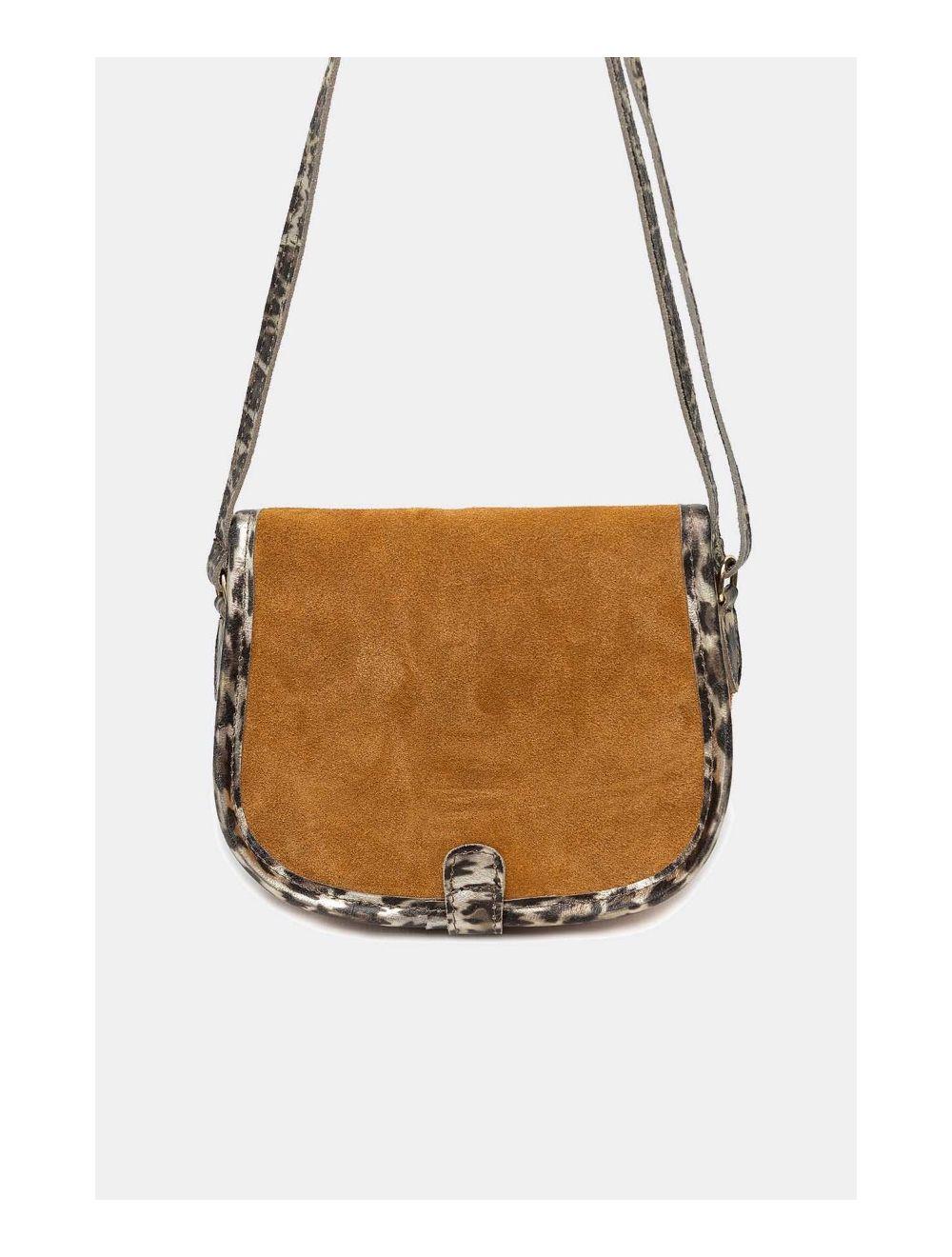 Tom&eva Sac Besace Porté Croisé En Croûte Cuir Vachette 4163 MEISSA SUEDE-Camel