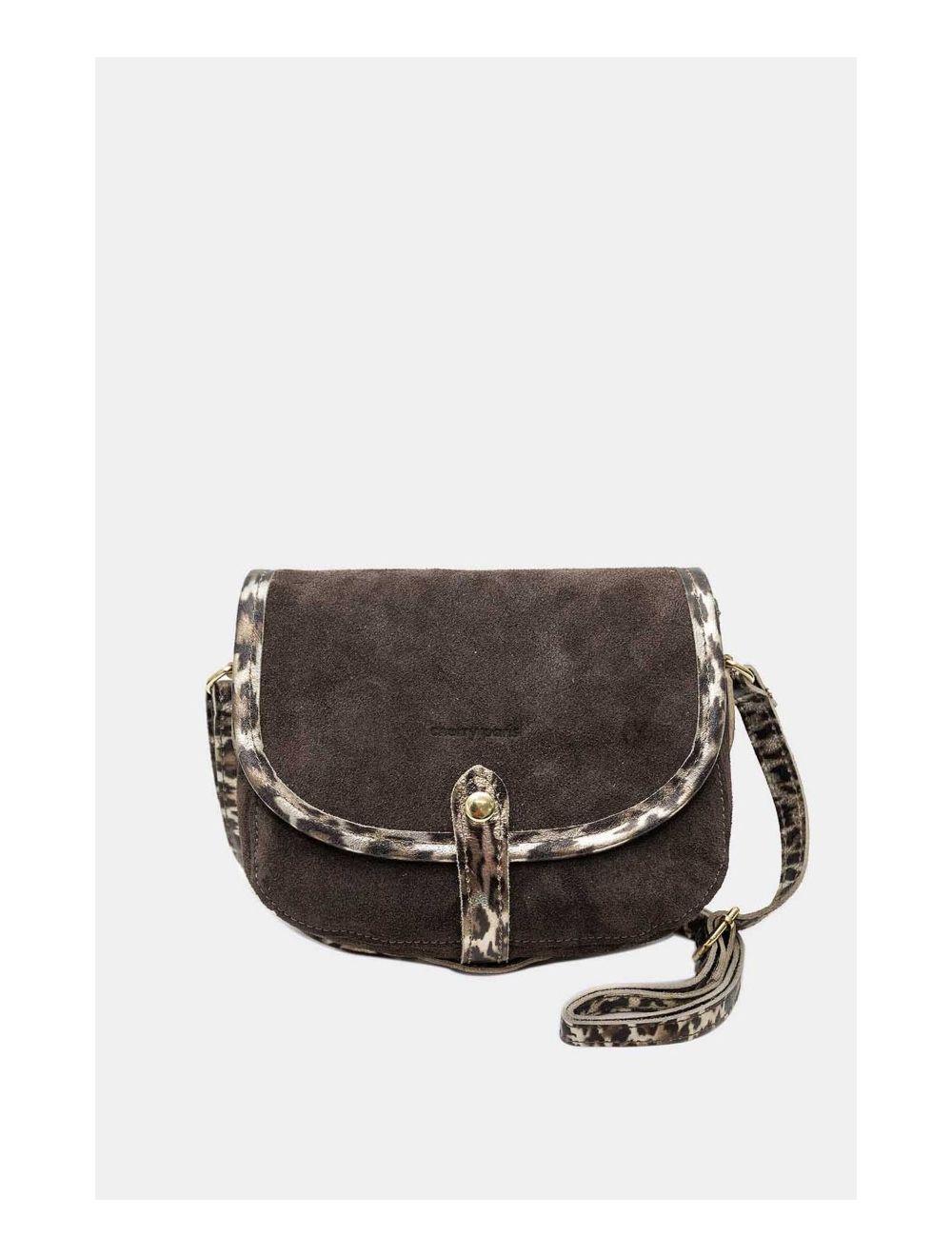 Tom&eva Sac Besace Porté Croisé En Croûte Cuir Vachette 4163 MEISSA SUEDE-Chocolet