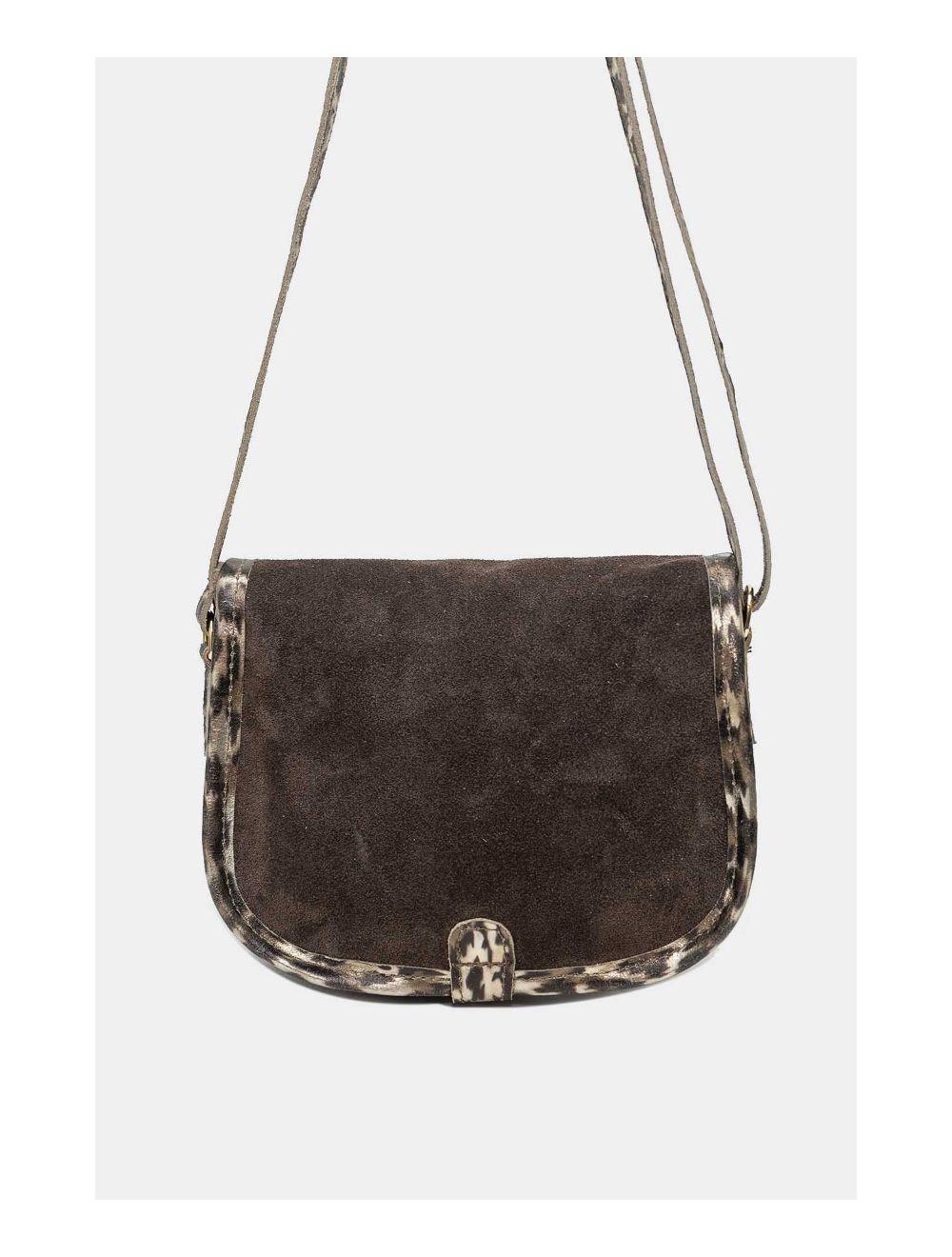 Tom&eva Sac Besace Porté Croisé En Croûte Cuir Vachette 4163 MEISSA SUEDE-Chocolet