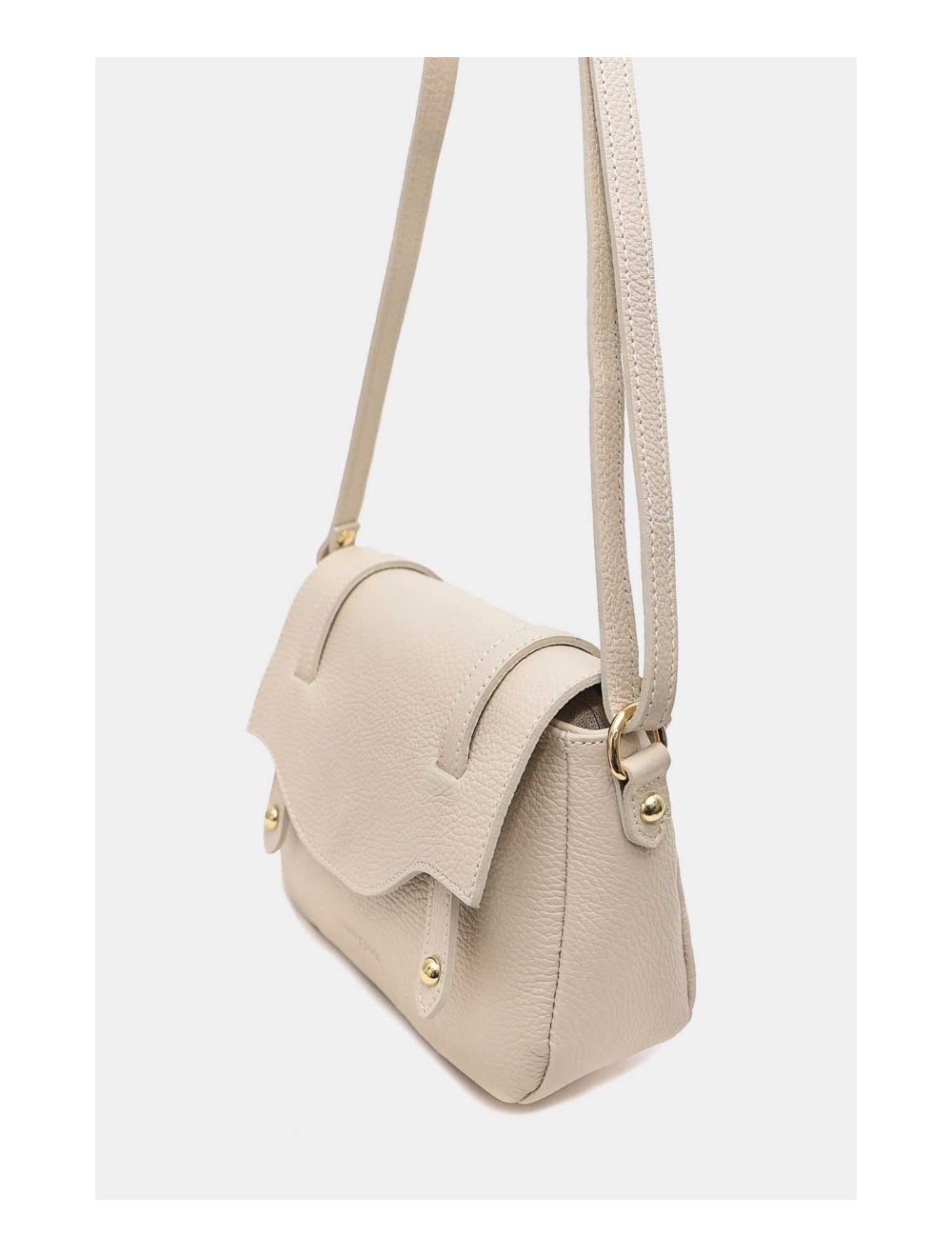 Tom&eva Sac Besace Porté Croisé En Cuir Vachette Grainé 4161 CALISTA-Beige