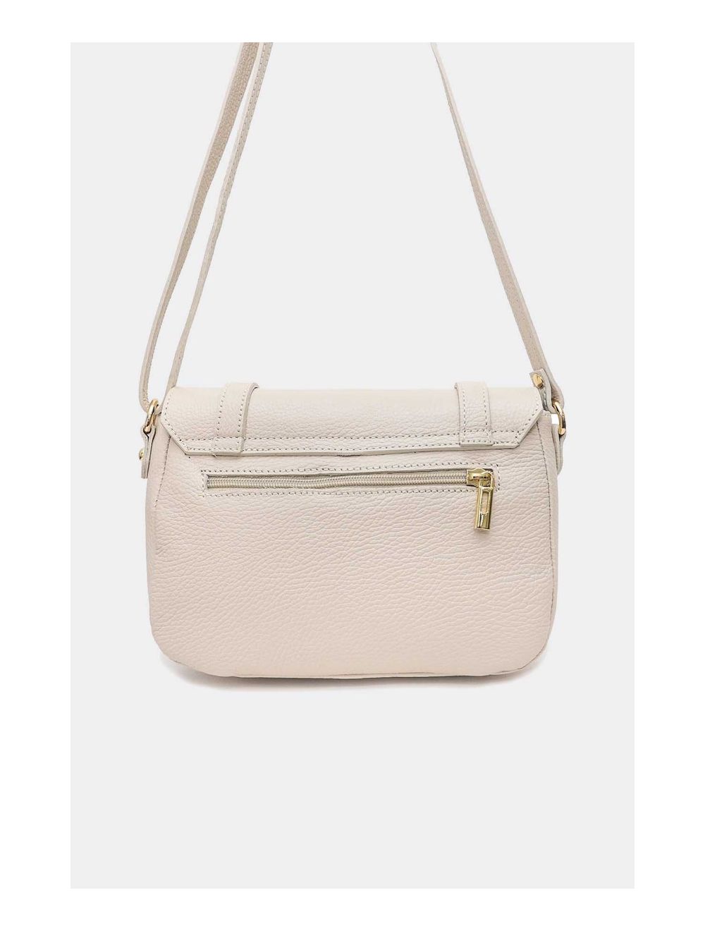 Tom&eva Sac Besace Porté Croisé En Cuir Vachette Grainé 4161 CALISTA-Beige