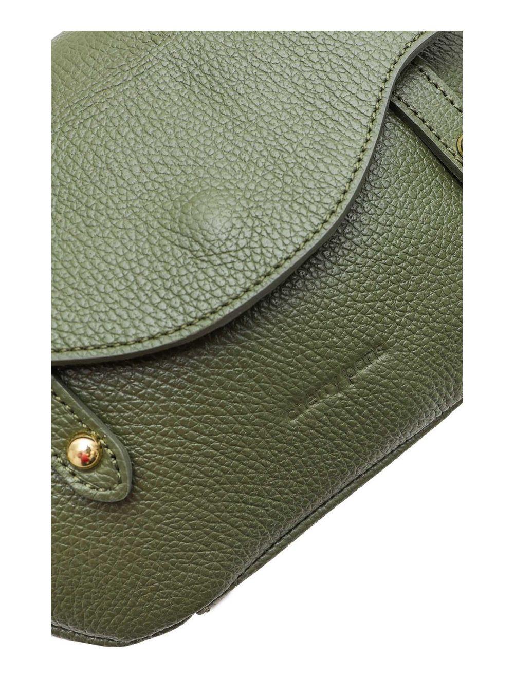 Tom&eva Sac Besace Porté Croisé En Cuir Vachette Grainé 4161 CALISTA-Kaki