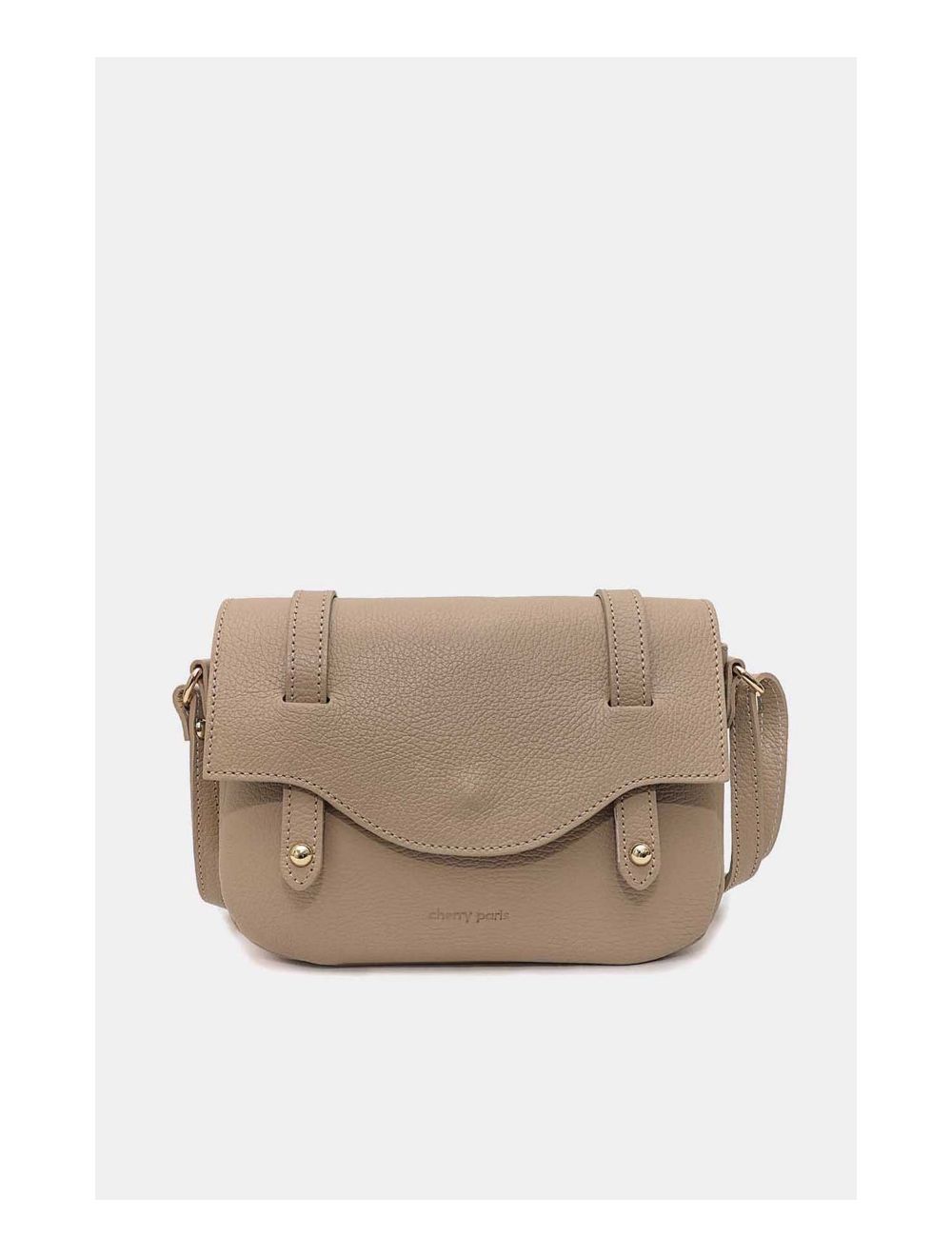 Tom&eva Sac Besace Porté Croisé En Cuir Vachette Grainé 4161 CALISTA-Taupe