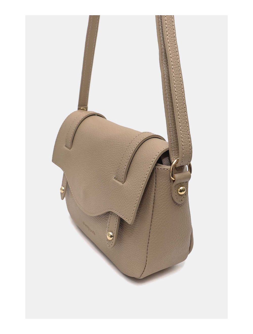 Tom&eva Sac Besace Porté Croisé En Cuir Vachette Grainé 4161 CALISTA-Taupe