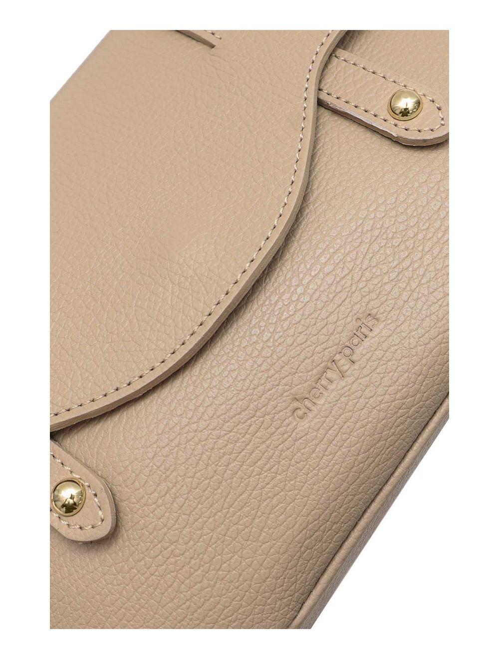 Tom&eva Sac Besace Porté Croisé En Cuir Vachette Grainé 4161 CALISTA-Taupe