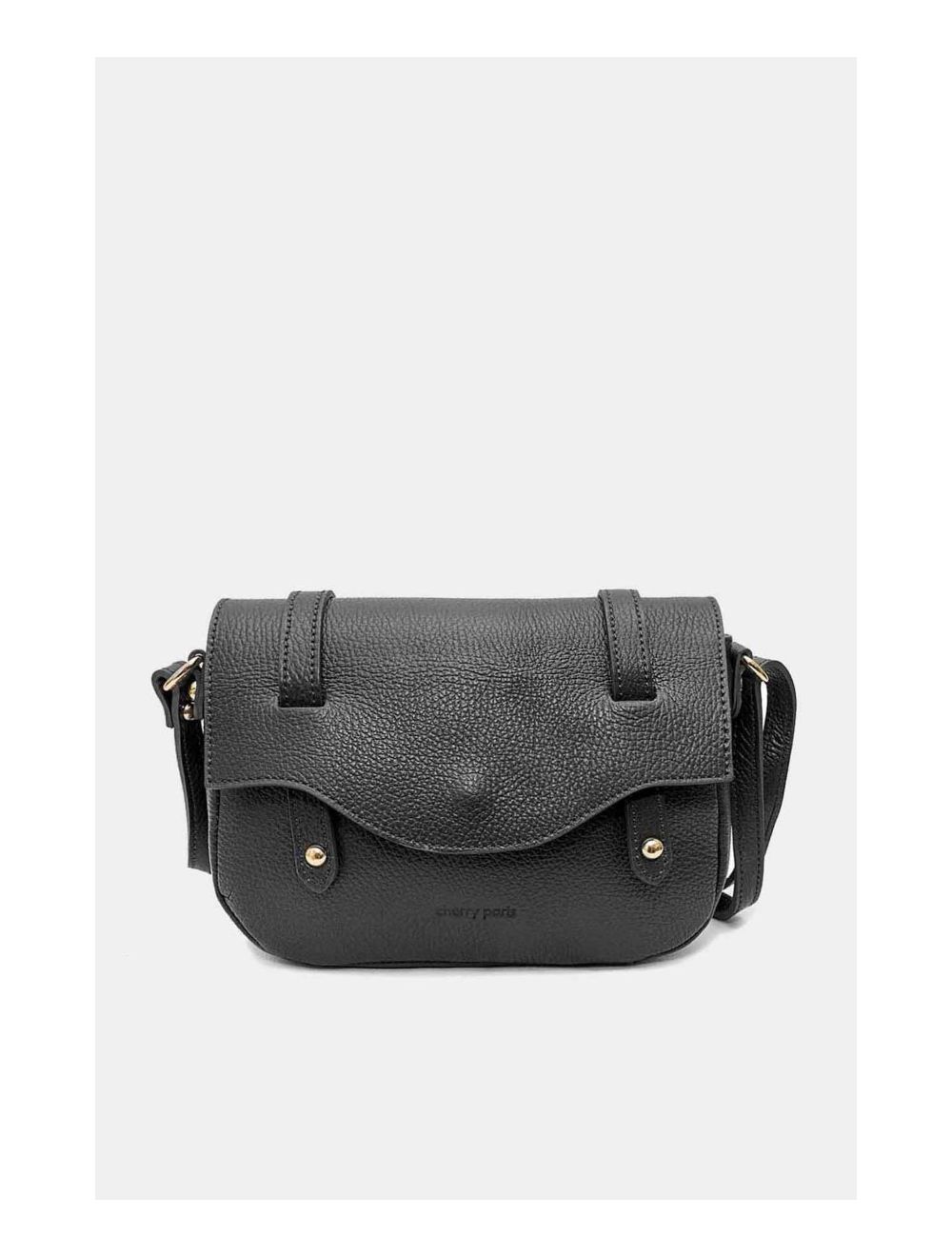 Tom&eva Sac Besace Porté Croisé En Cuir Vachette Grainé 4161 CALISTA-Noir