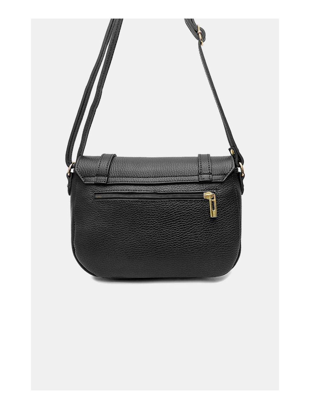 Tom&eva Sac Besace Porté Croisé En Cuir Vachette Grainé 4161 CALISTA-Noir