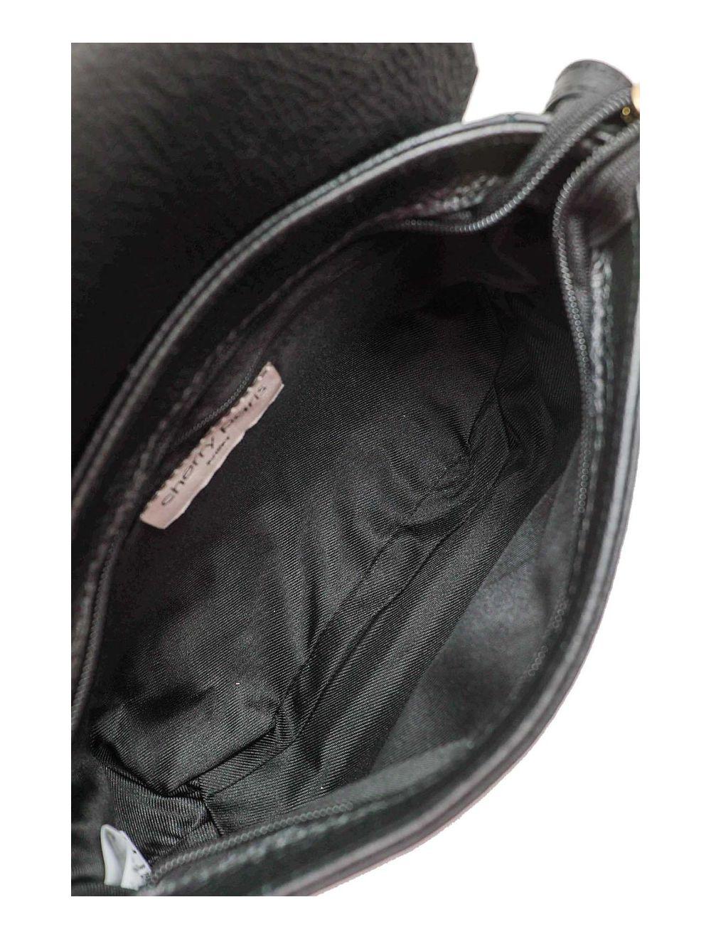 tom&eva Sac Besace Porté Croisé En Cuir Vachette Grainé 4161 CALISTA-Noir