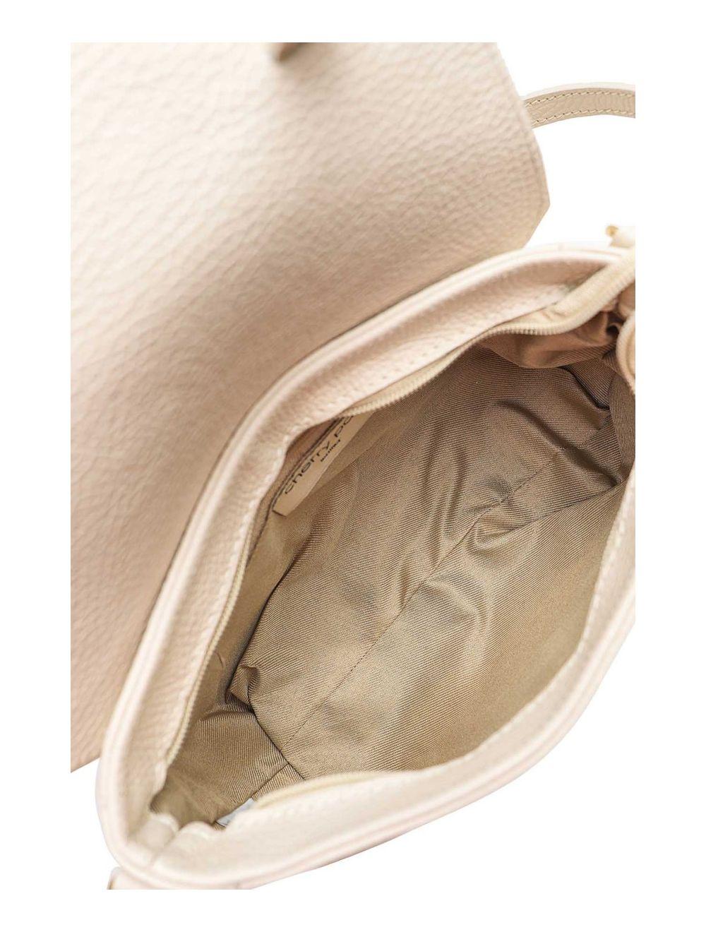 tom&eva Sac Besace Porté Croisé En Cuir Vachette Grainé 4161 CALISTA-Beige