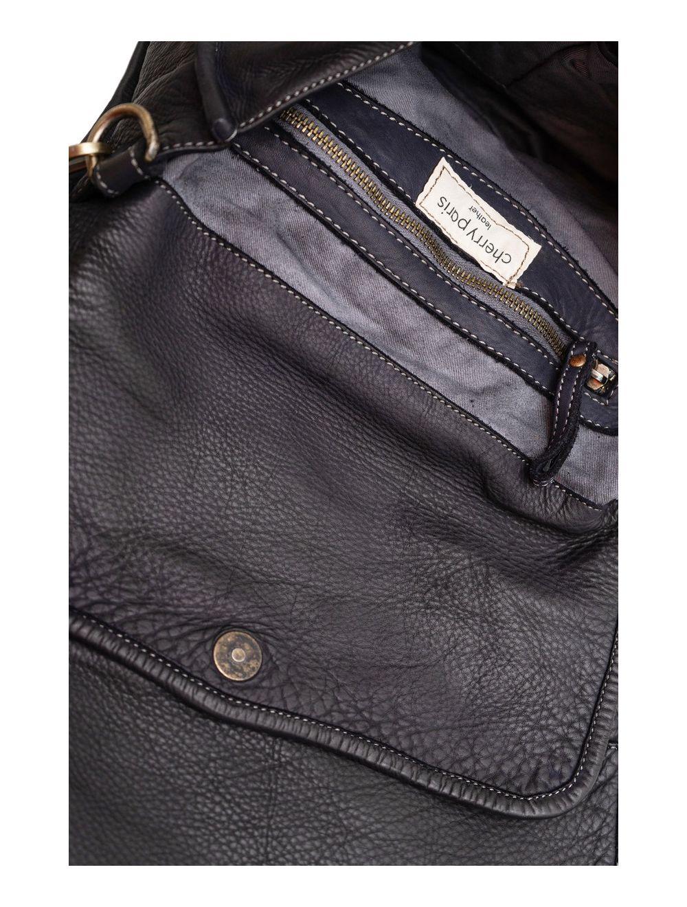 Tom&eva Sac Besace Porté Croisé Et épaule En Cuir Vachette Tressé IRINA 4115-Noir