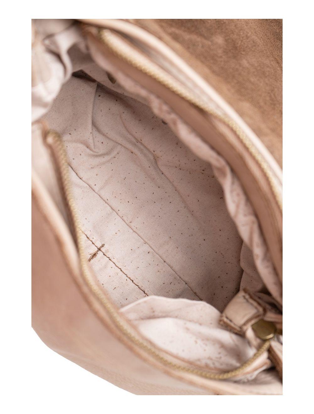 tom&eva Sac Besace Porté Croisé et épaule En Cuir Vachette Tressé MIRA 4114-Taupe