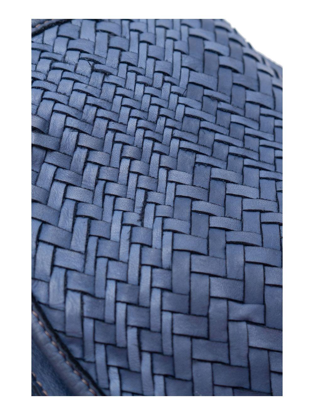 Tom&eva Sac Besace Porté Croisé Et épaule En Cuir Vachette Tressé MIRA 4114-Jean