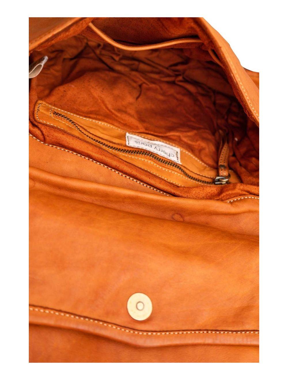 tom&eva Sac Besace Porté Croisé et épaule En Cuir Vachette Tressé IRINA 4115-Camel