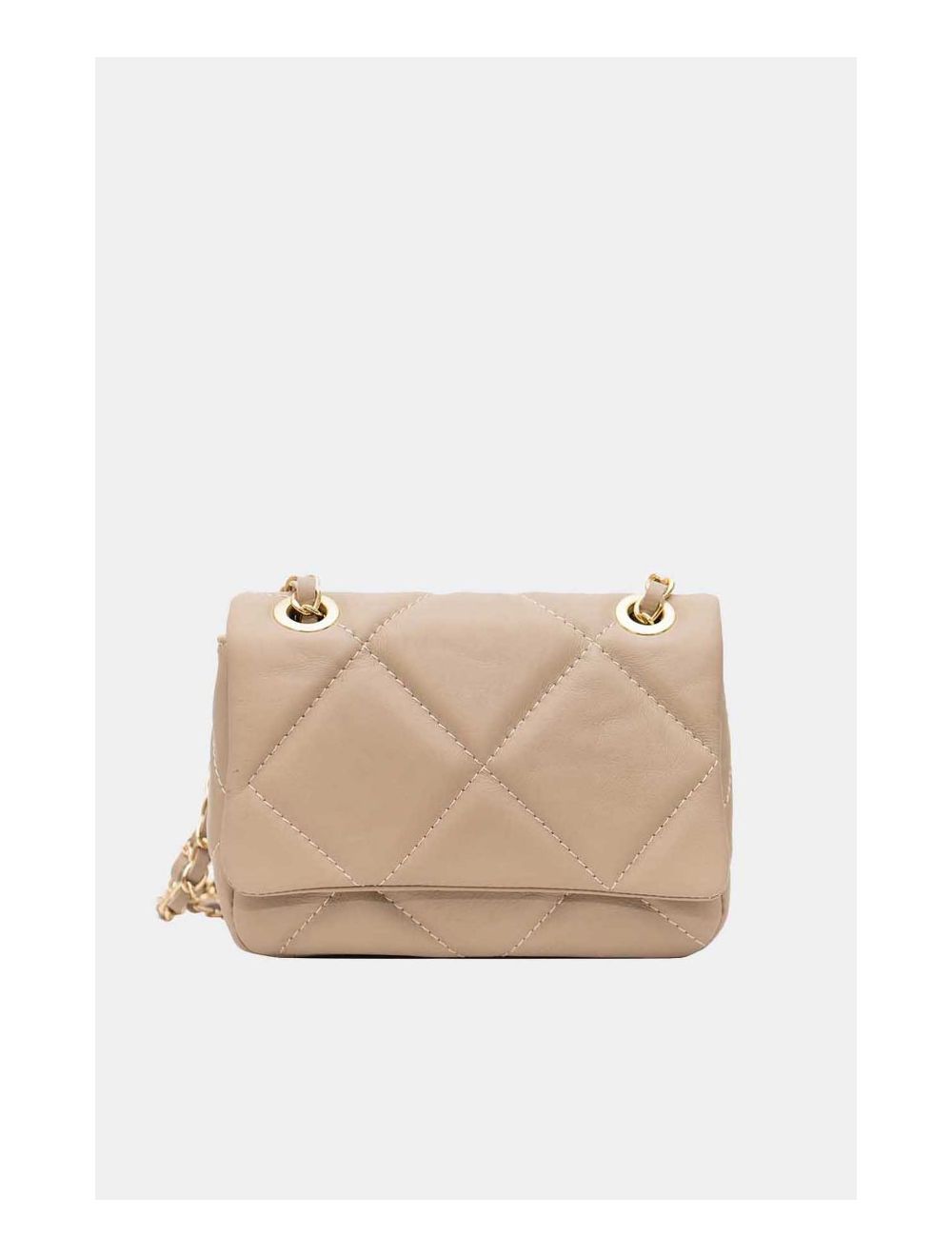 Tom&eva Sac Besace Porté Croisé Et Épaule Matelassé En Cuir Vachette NEILA 4099-Taupe