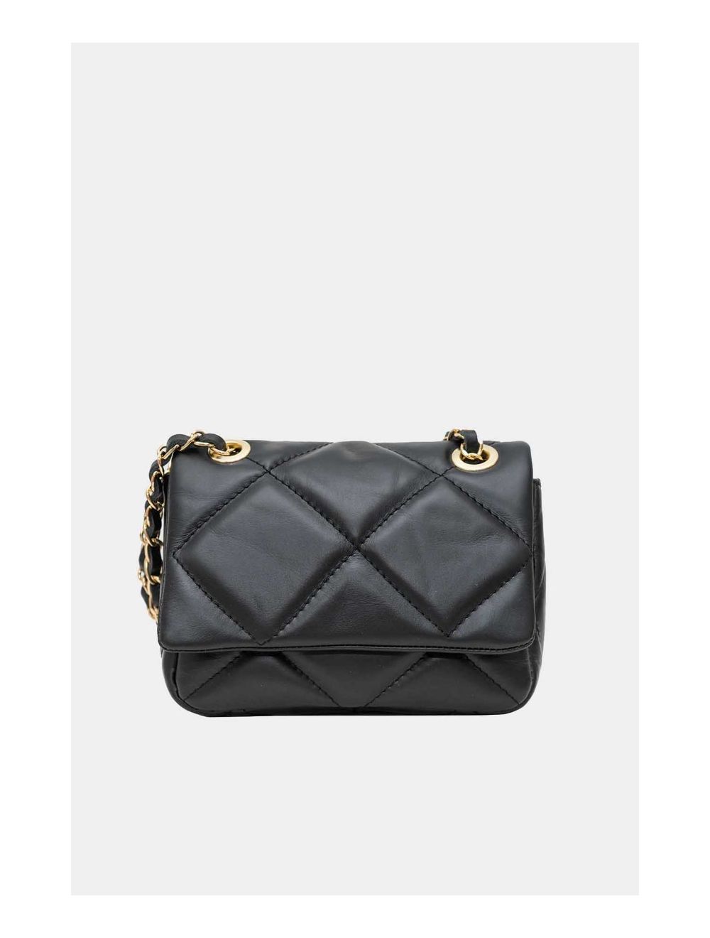 Tom&eva Sac Besace Porté Croisé Et Épaule Matelassé En Cuir Vachette NEILA 4099-Noir