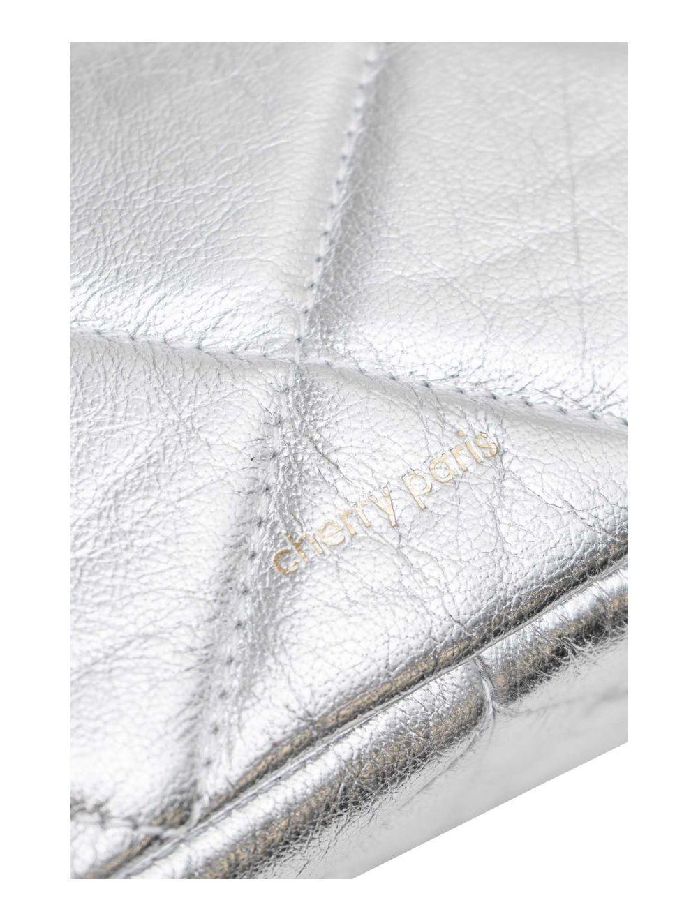 Tom&eva Sac Besace Porté Croisé Et Épaule Matelassé En Cuir Vachette NEILA 4099-Argen