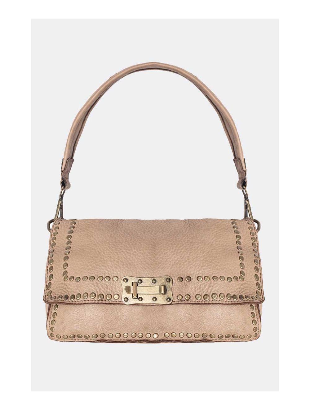 Tom&eva Sac Besaces En Cuir De Vachette Style Vintage-EMNA 4051-taupe