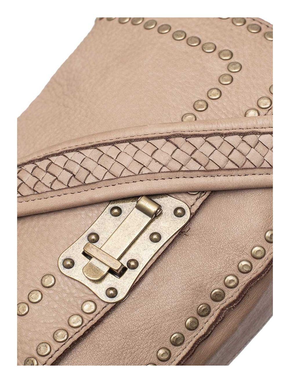 Tom&eva Sac Besaces En Cuir De Vachette Style Vintage-EMNA 4051-taupe