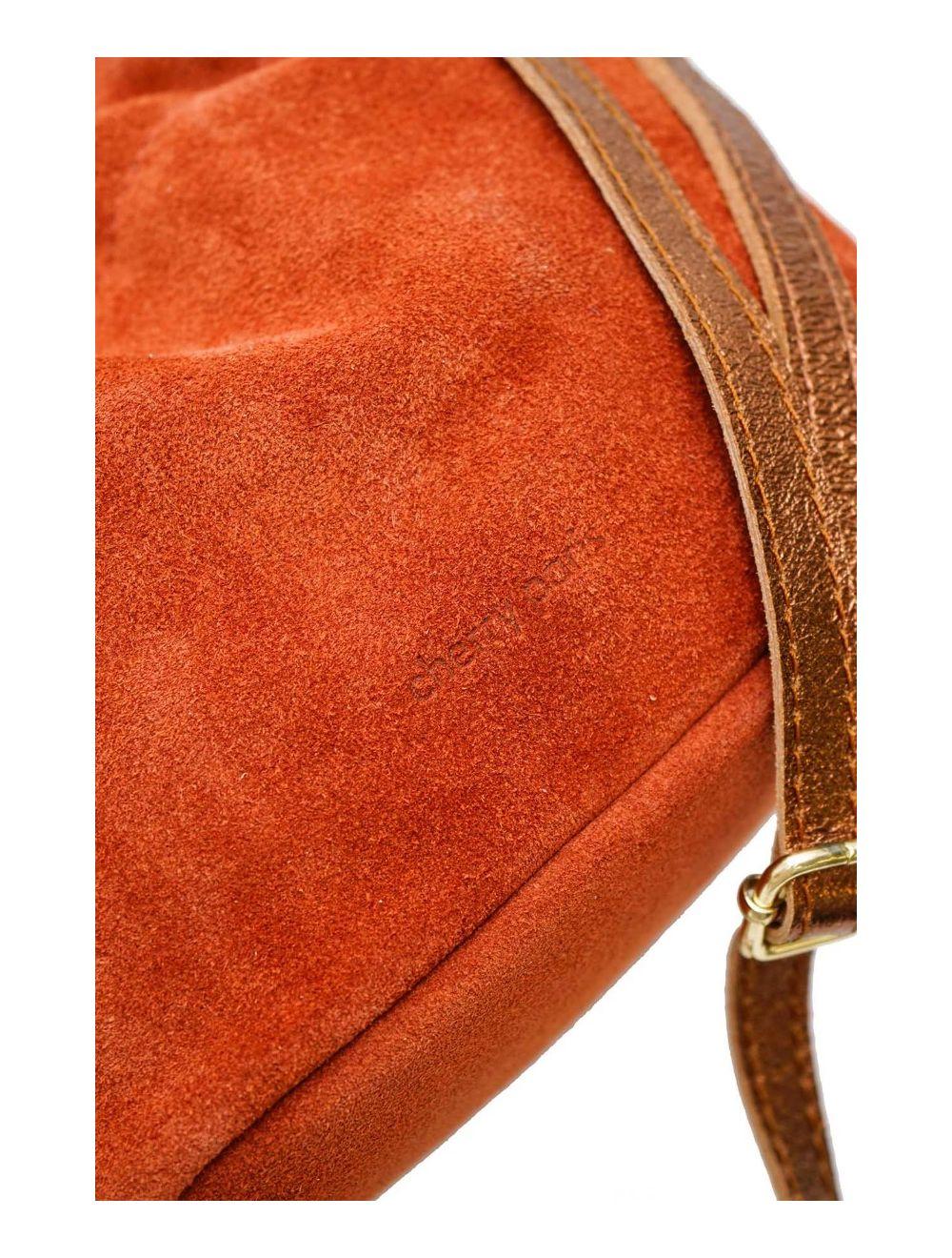 Tom&eva Sac Bourse En Croûte Cuir Vachette Suède-LYA 4102-Rouille