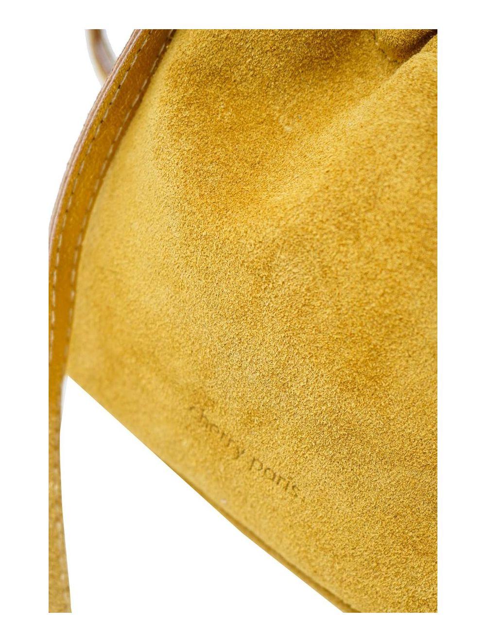 Tom&eva Sac Bourse En Croûte Cuir Vachette Suède-LYA 4102-Ocre