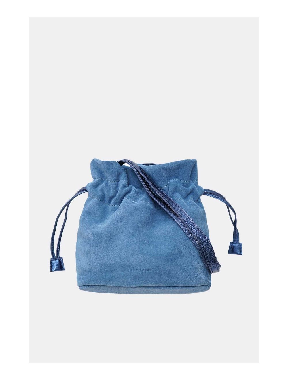 Tom&eva Sac Bourse En Croûte Cuir Vachette Suède-LYA 4102-Bleu