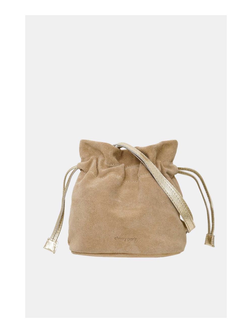 Tom&eva Sac Bourse En Croûte Cuir Vachette Suède-LYA 4102-Beige