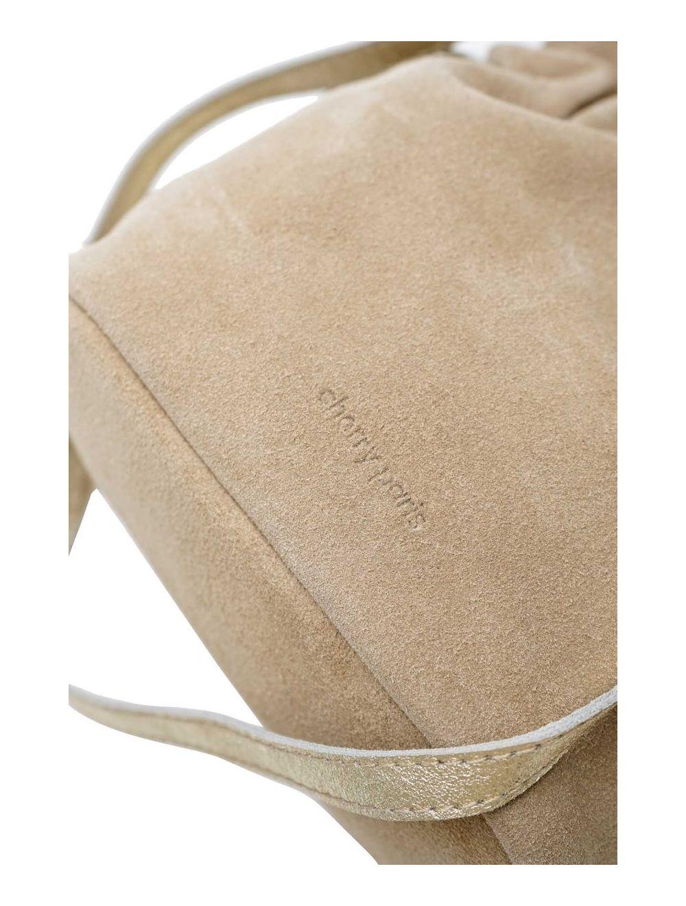 Tom&eva Sac Bourse En Croûte Cuir Vachette Suède-LYA 4102-Beige