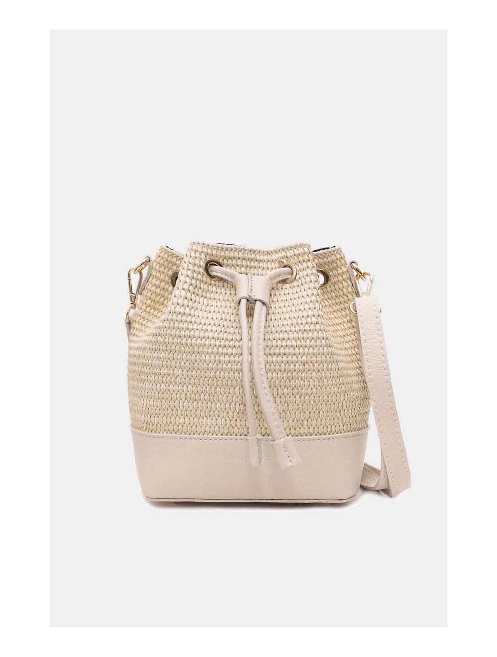 Tom&eva Sac Bourse En Cuir De Vachette Grainé Et En Raphia 4170 CINTHYA RAPHIA-Beige