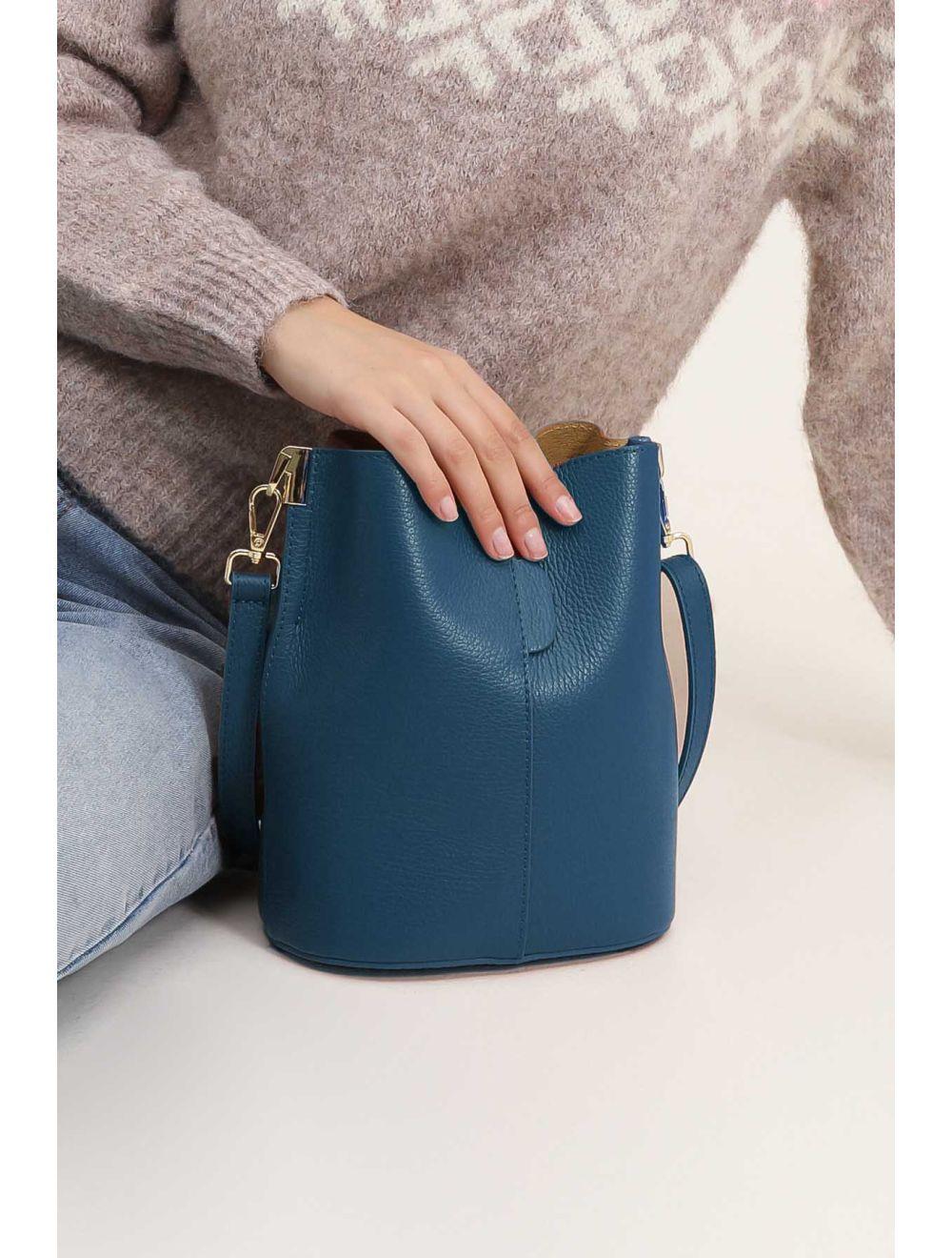 Tom&eva Sac Bourse En Cuir De Vachette Grainée LILWENN 4090-Petrole