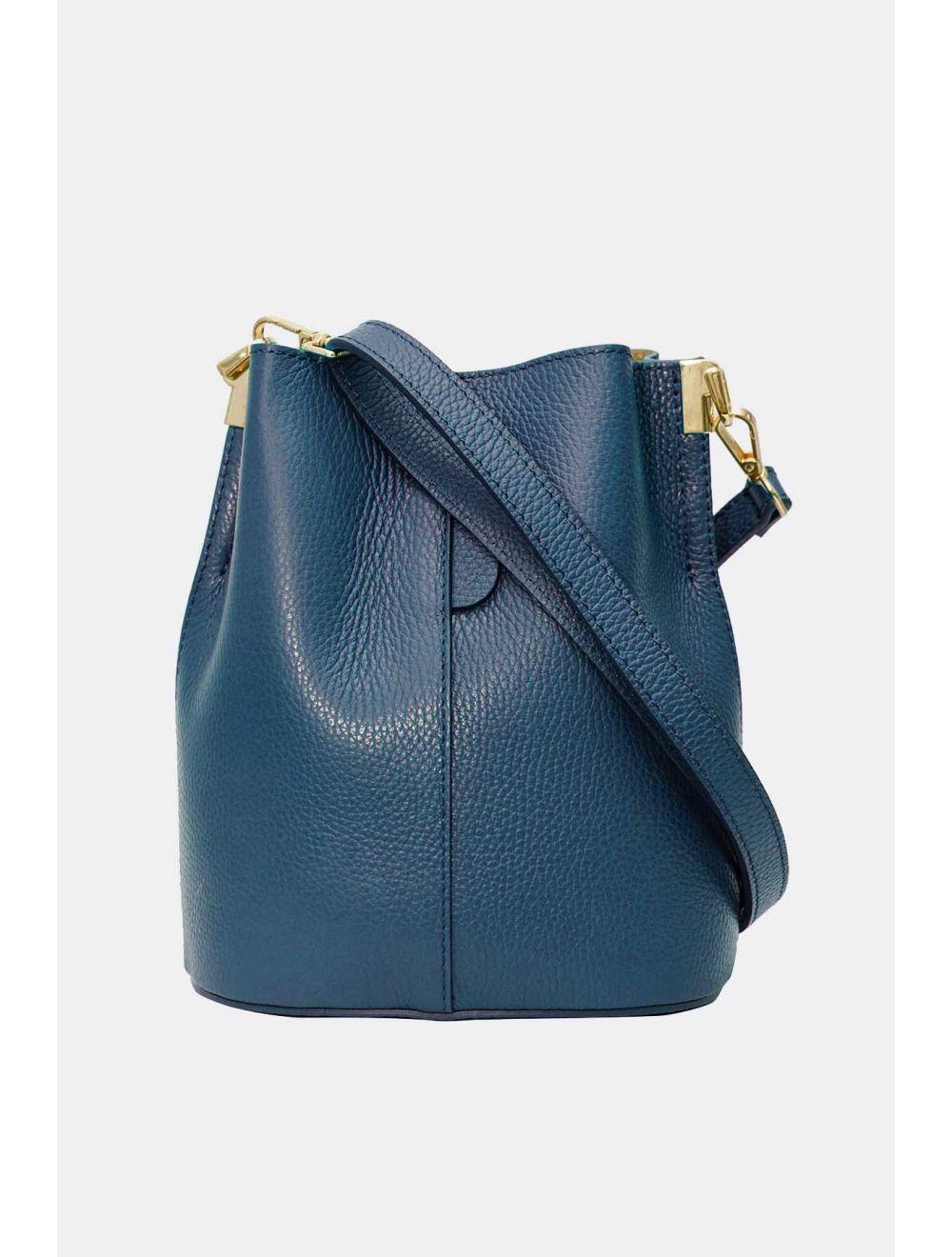 Tom&eva Sac Bourse En Cuir De Vachette Grainée LILWENN 4090-Petrole