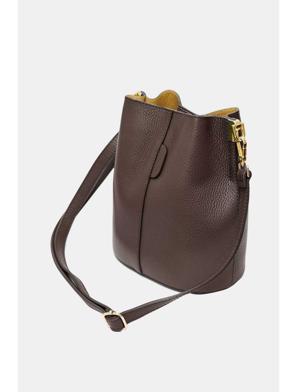 Tom&eva Sac Bourse En Cuir De Vachette Grainée LILWENN 4090-Chocolat