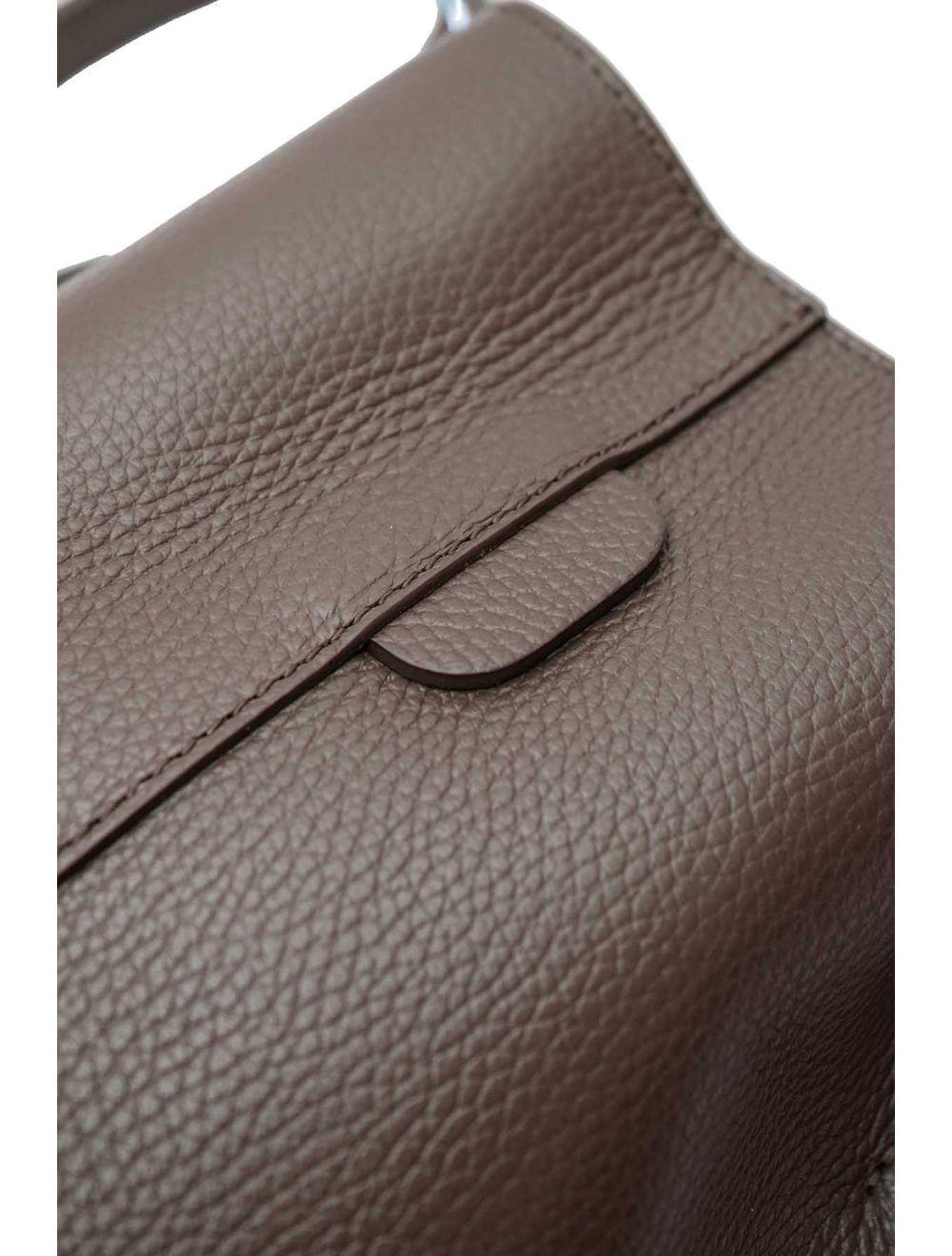 Tom&eva Sac Bourse En Cuir De Vachette Grainée LILWENN 4090-Chocolat