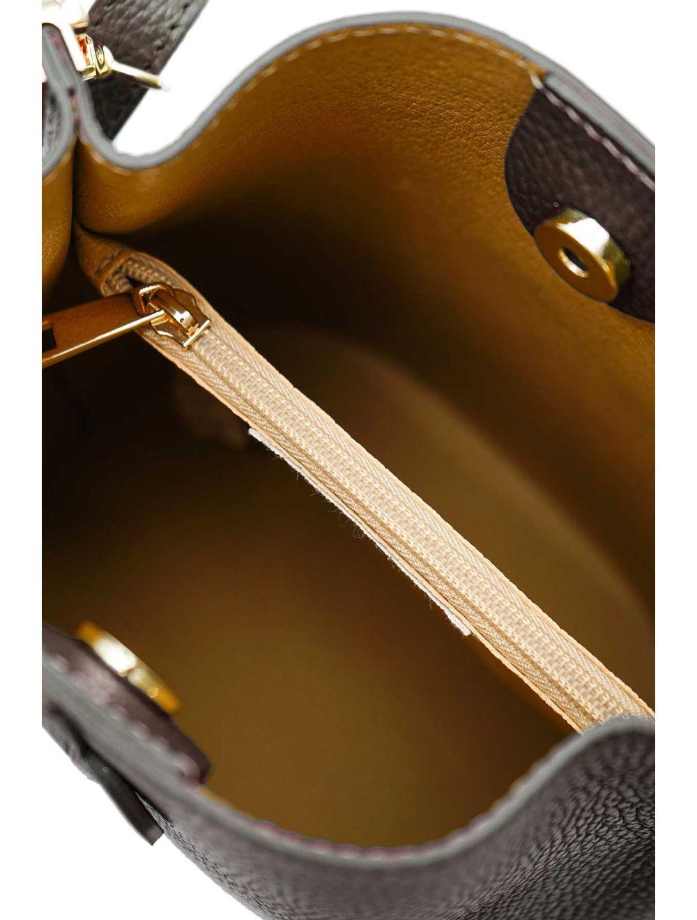 tom&eva Sac Bourse en Cuir De Vachette Grainée LILWENN 4090-Chocolat