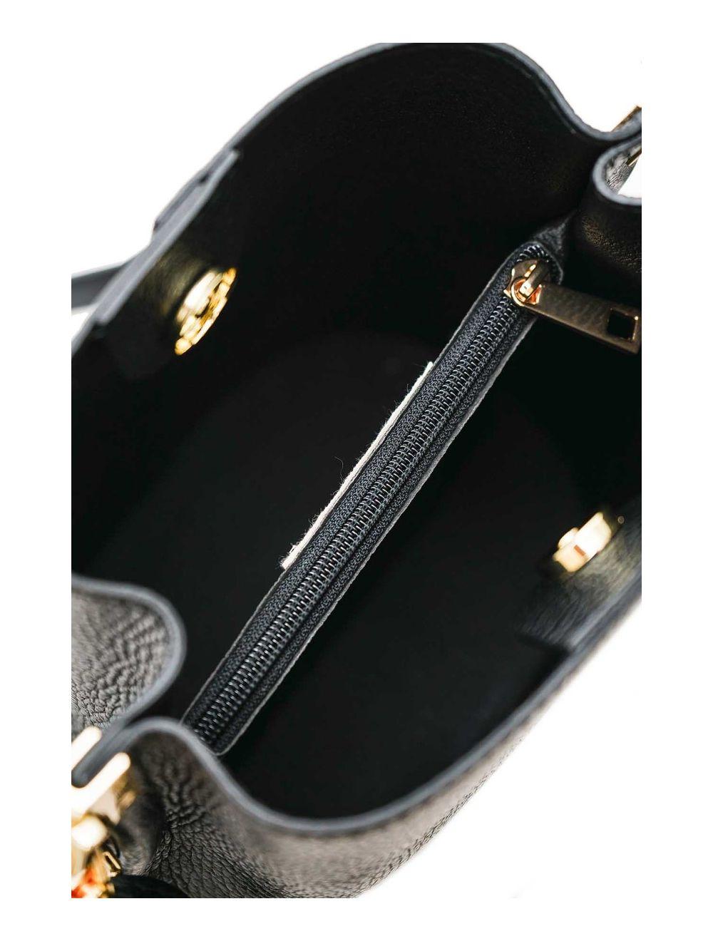 tom&eva Sac Bourse en Cuir De Vachette Grainée LILWENN 4090-Noir