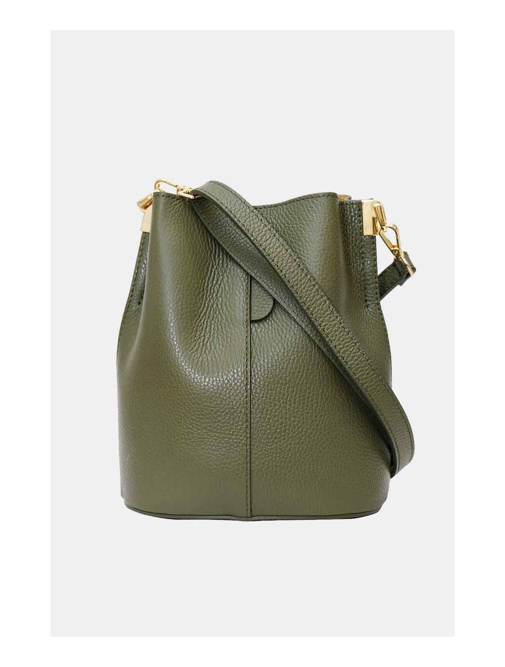 Tom&eva Sac Bourse En Cuir De Vachette Grainée LILWENN 4090-Kaki