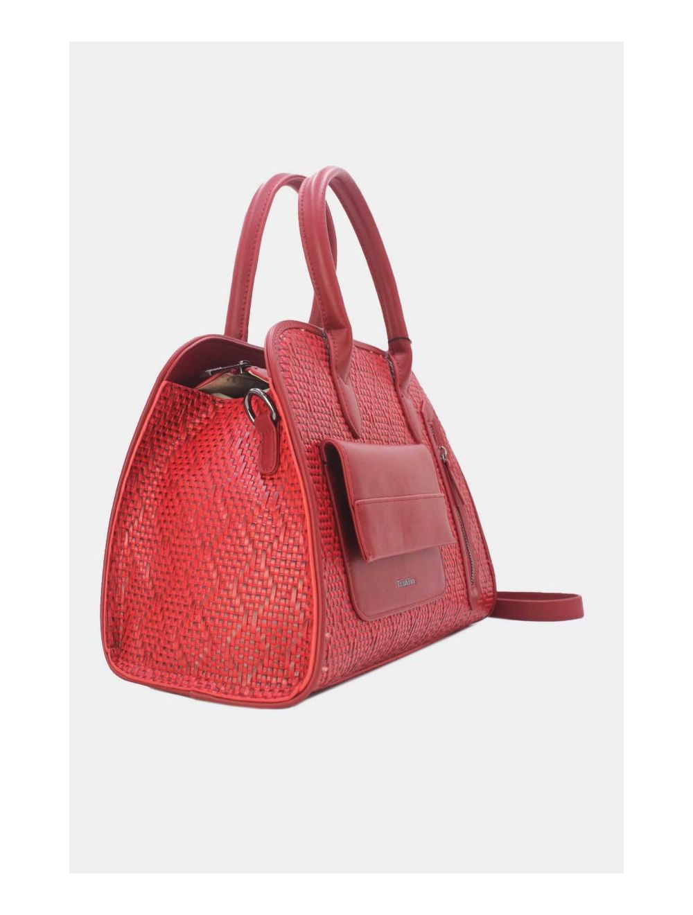 Tom&eva Sac Business Femme Multipoches Effet Paille-24B-6119-Purple/Burgundy