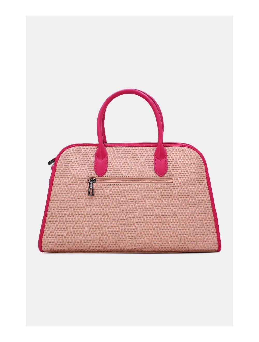Tom&eva Sac Business Femme Multipoches Effet Paille-24B-6119-Pink/Rose