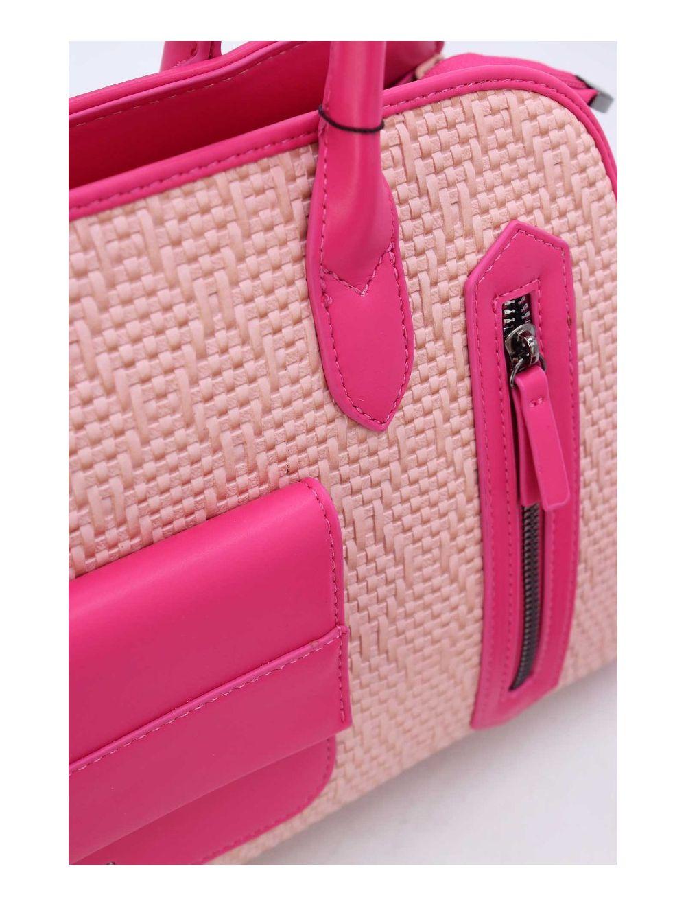 tom&eva Sac Business Femme Multipoches Effet Paille-24B-6119-Pink/Rose
