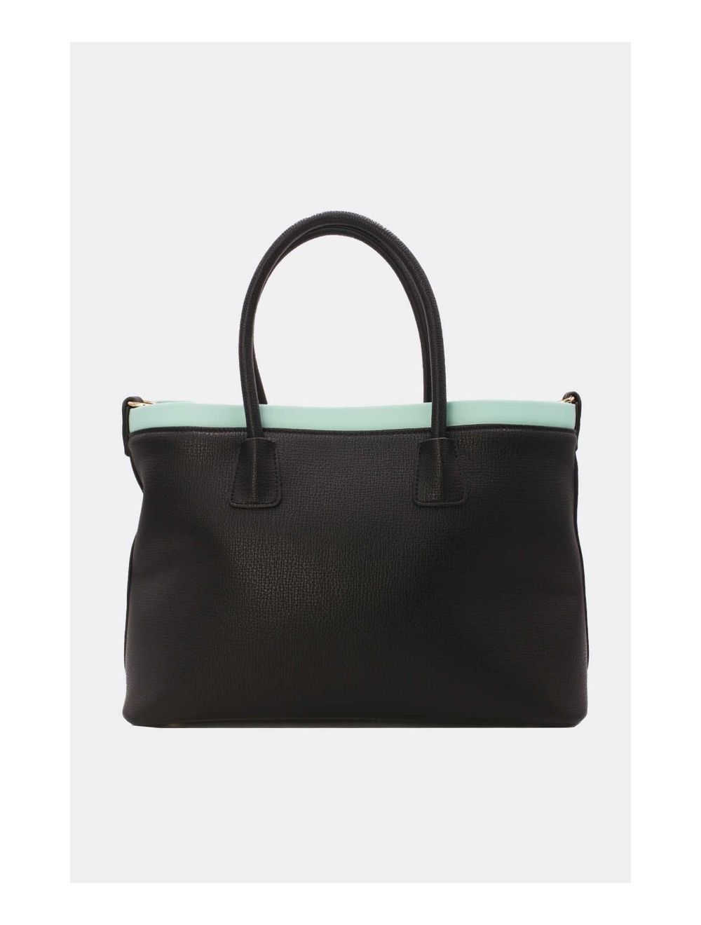 Tom&eva Sac Cabas Bicolore Avec Pendentif 23B-5827-Black/SkyBlue