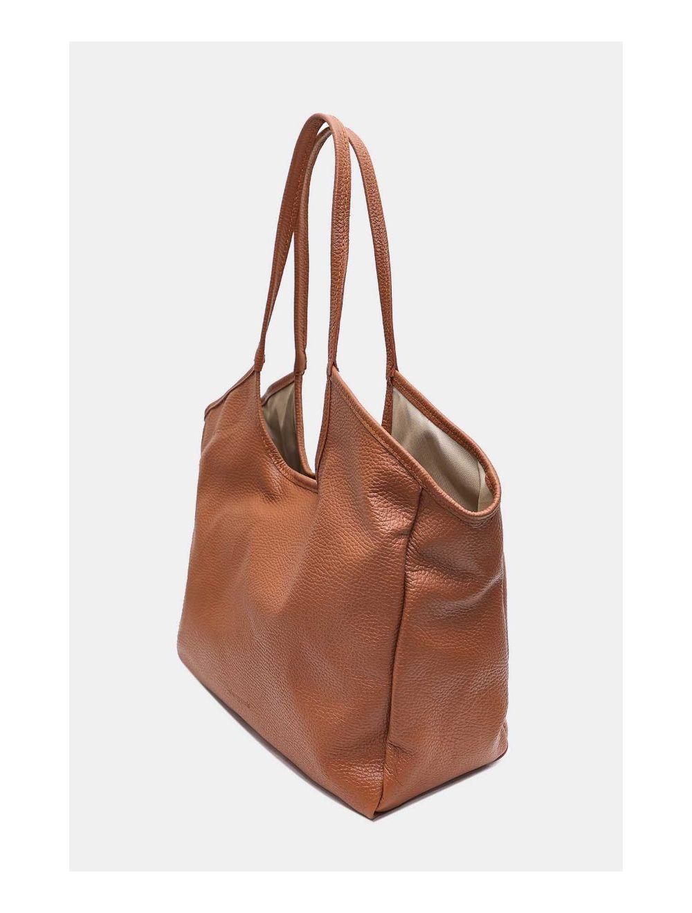 Tom&eva Sac Cabas Cuir De Vachette Grainé 4162 MICHELLE-Cognac