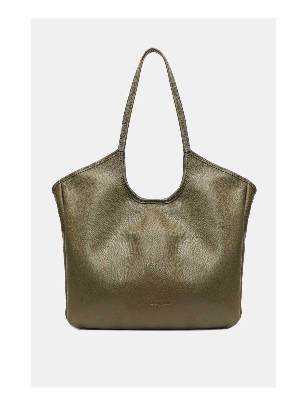 Tom&eva Sac Cabas Cuir De Vachette Grainé 4162 MICHELLE-Kaki