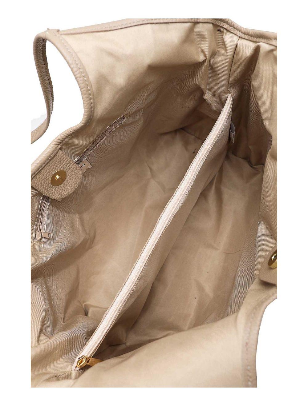 tom&eva Sac Cabas Cuir De Vachette Grainé 4162 MICHELLE-Taupe