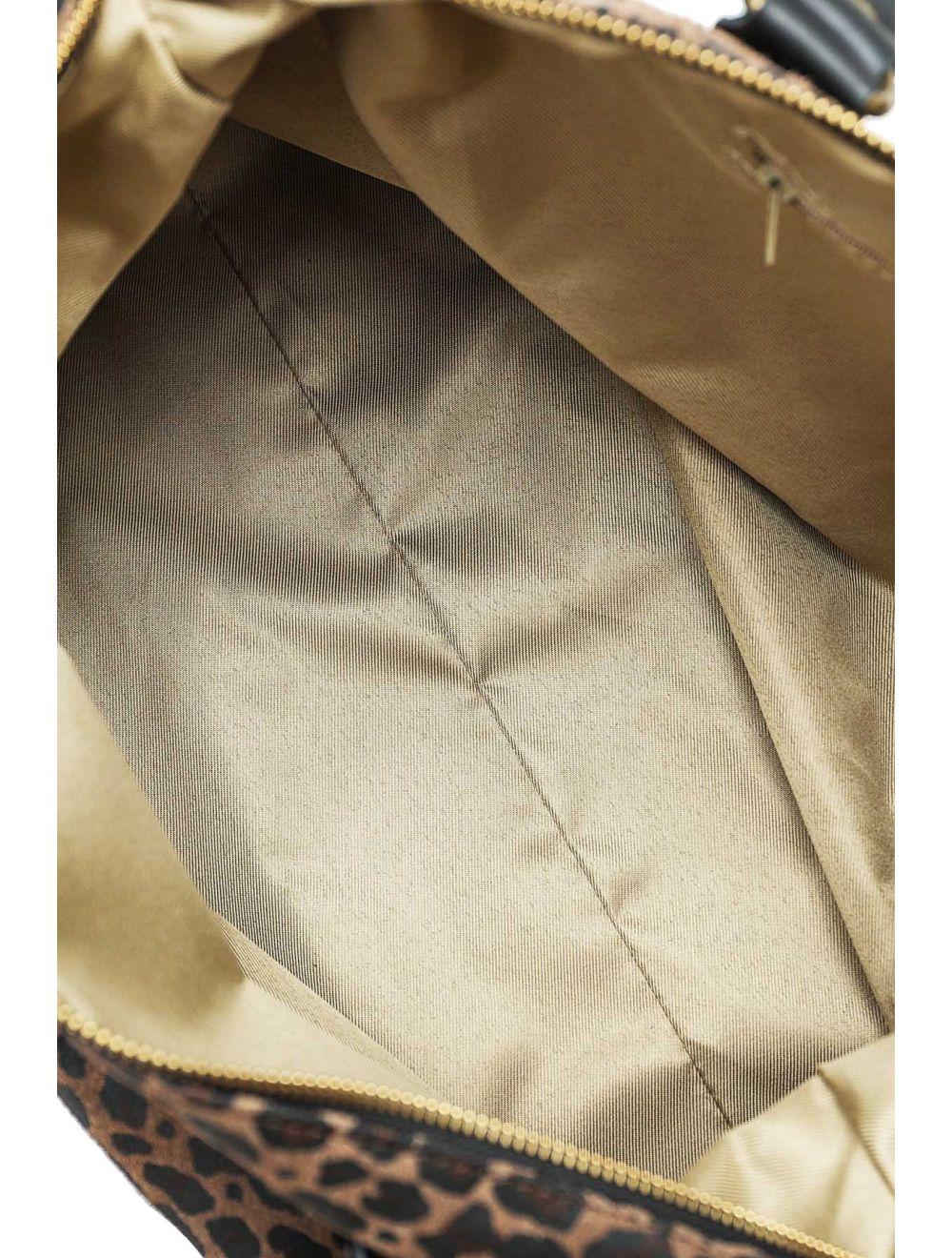 tom&eva Sac Cabas en Croûte Cuir Vachette Suède Léopard 4149 CAMILA LEOPARD-MARRON