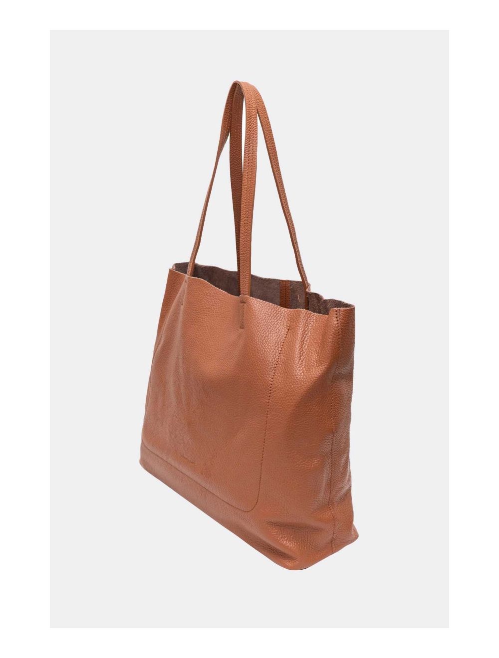 Tom&eva Sac Cabas En Cuir Vachette Grainé CELESTINE 4093-Cognac