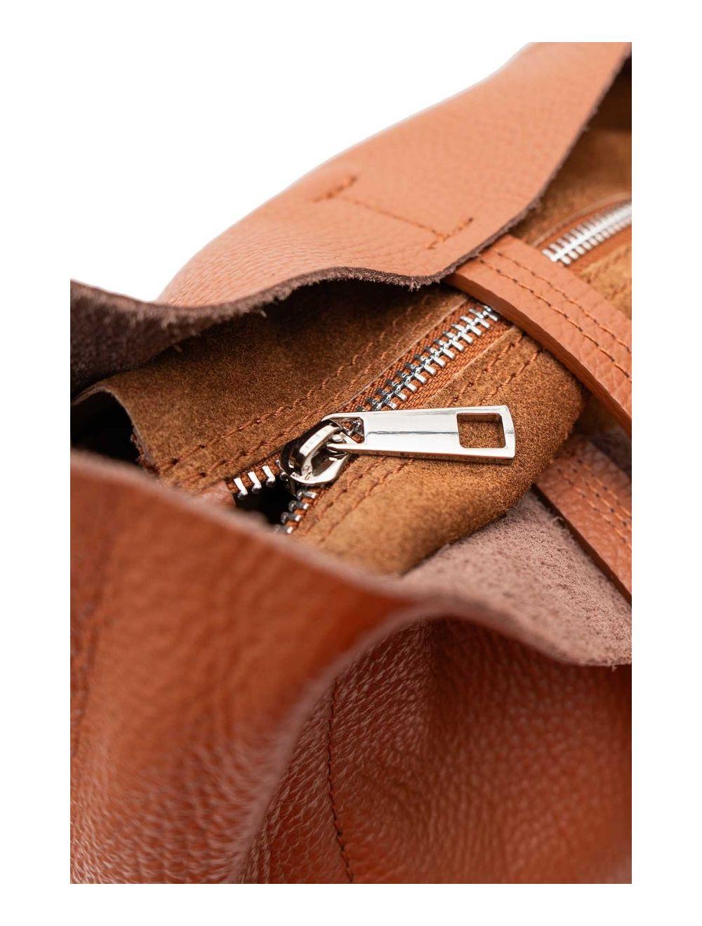 Tom&eva Sac Cabas En Cuir Vachette Grainé CELESTINE 4093-Cognac
